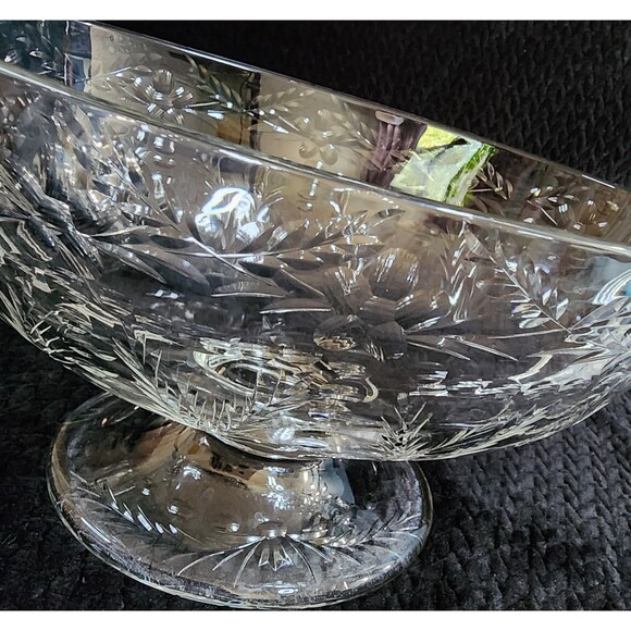Rock Sharpe Crystal Anniversary Fruit Bowl – Elegant Glass Centerpiece, 1940s - Picture 11 of 15